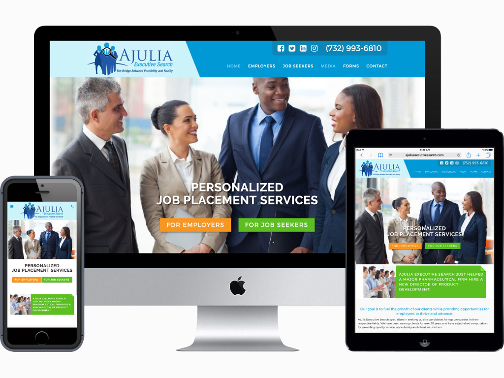 Ajulia Executive Search website designed by Go Mobile With Dave