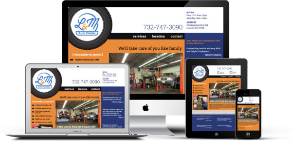 L & M Auto Center website designed by Go Mobile With Dave